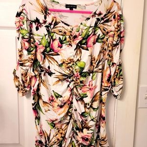 Last Chance! Rouched Floral Top